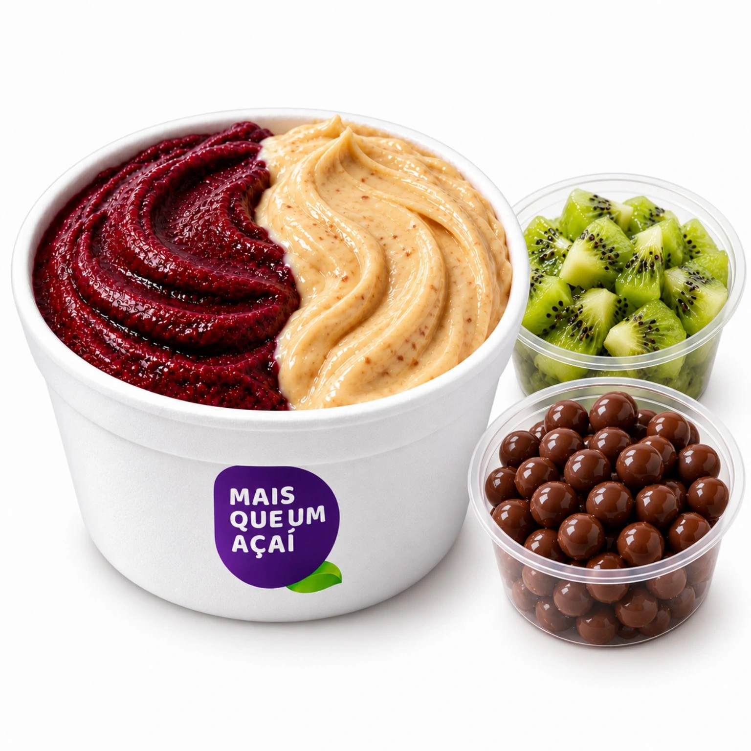 1kg Açaí + Creme com 2 Toppings de 40g